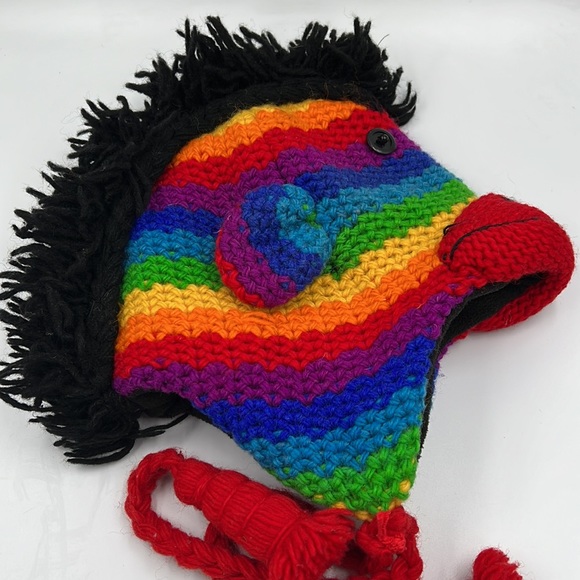 Nepal Rainbow Mohawk Monkey Hat - Picture 3 of 5